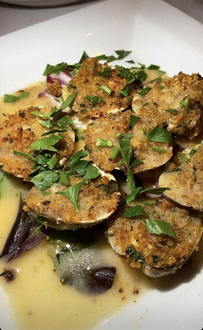 Our famous Baked Clams Oreganatta.